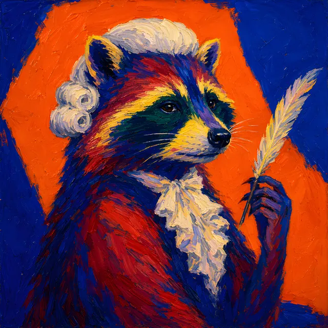 Fauvist raccoon regal